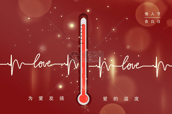 创意爱情温度计图片