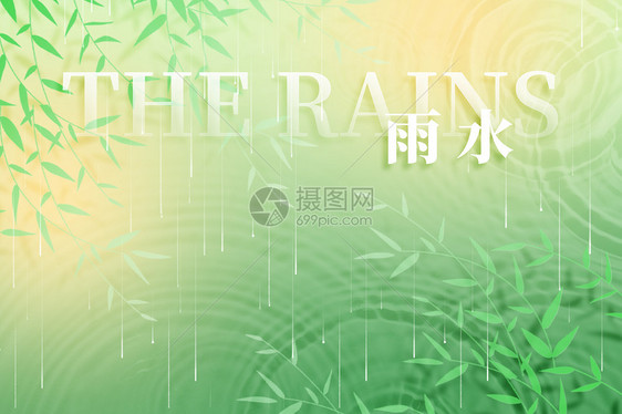 雨创意树枝滴波纹图片