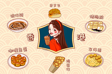 卡通香港美食图片