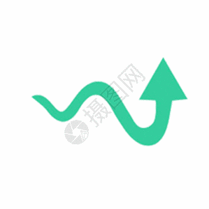 曲线箭头蓝色绿色面型指向性图标svg图标元素5gif动图高清图片