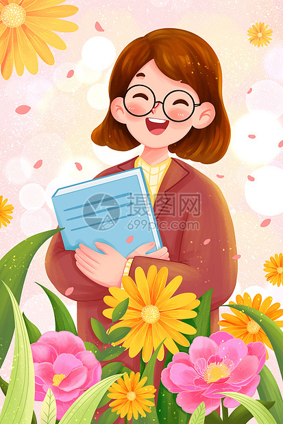 妇女节致敬老师插画图片