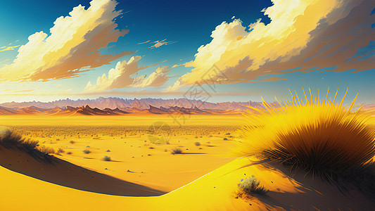 金色沙漠风景图片