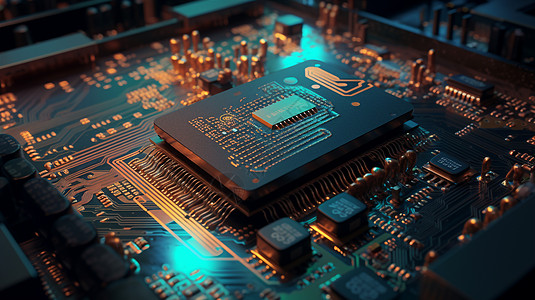 科技数字,芯片数字艺术插画