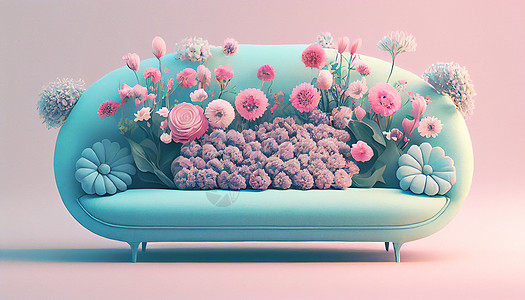 花卉沙发图片