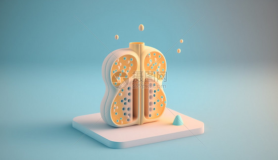 25D模型等距风格心肺器官图片