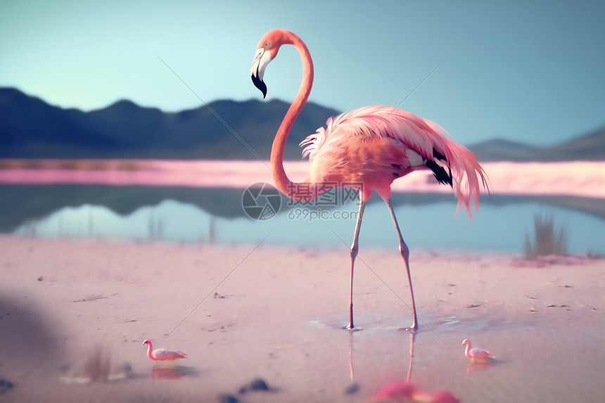 粉色火烈鸟图片