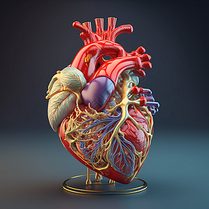 器官组织创意立体心脏插画