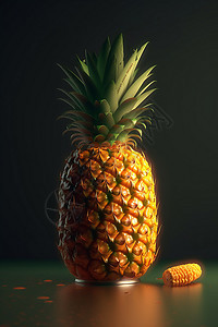 光照的菠萝背景图片
