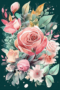 清新玫瑰花集背景图片