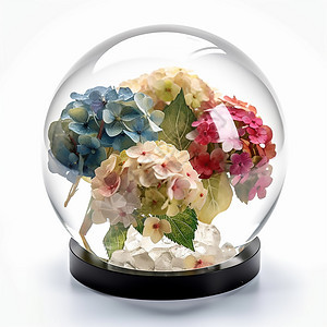 水晶球包裹着花朵图片