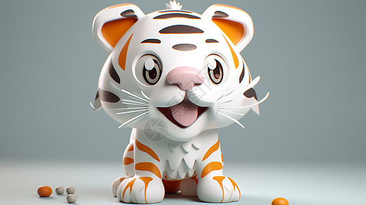 可爱3D小老虎背景图片