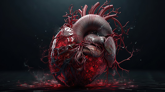 大血管心脏插画