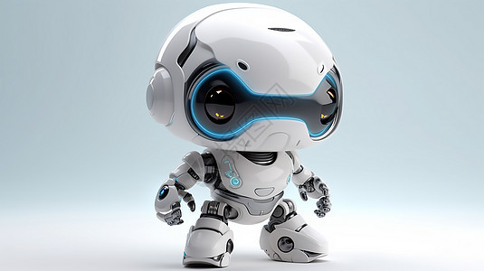 3D可爱小机器人背景图片
