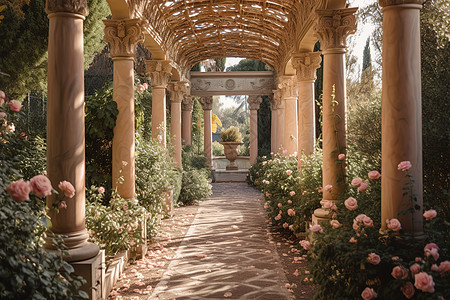 欧式古典花园数字艺术背景图片