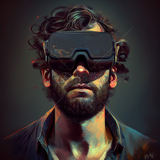 带着VR眼镜的男人图片