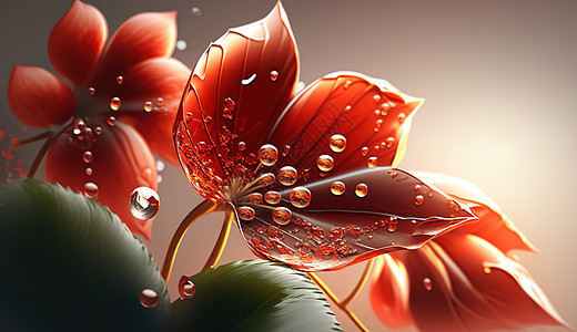 红色花卉背景图片