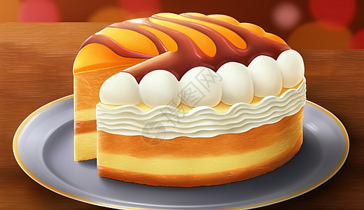 橙色蛋糕图片