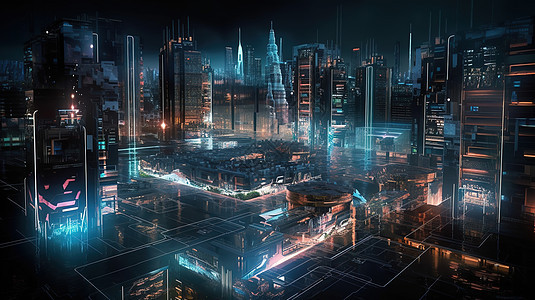 智能未来城市背景图片