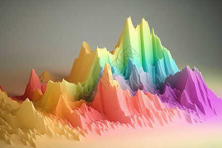 抽象三维立体山川彩色背景背景图片