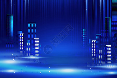 蓝色大气科技城市背景图片