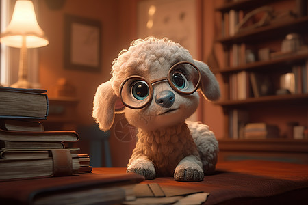 戴眼镜的小狗背景图片