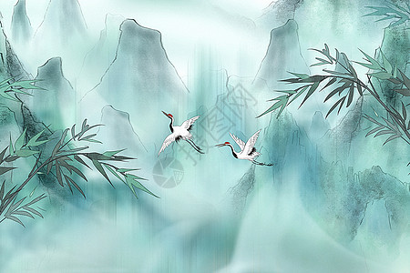 水墨中国风山水背景图片