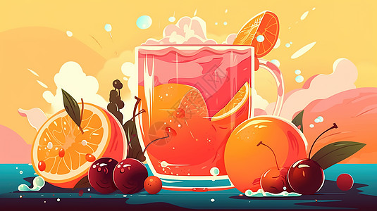 夏日果汁数字艺术图片