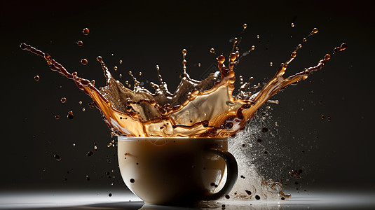 喷溅咖啡液体背景图片