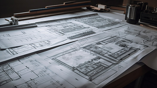 化工设计建筑图纸插画