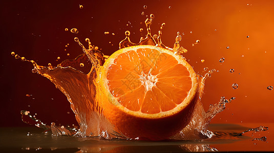 切开橙子背景图片