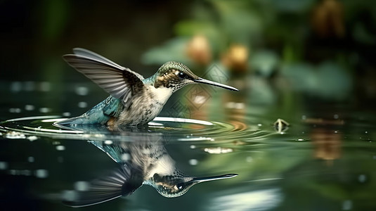 浮出水面的小鸟图片