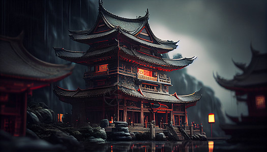 中式寺庙图片
