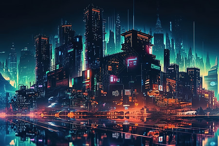 黑夜下的科技城图片