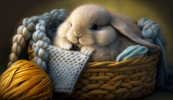 可爱毛线兔子图片