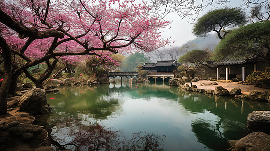 湖边风景图片