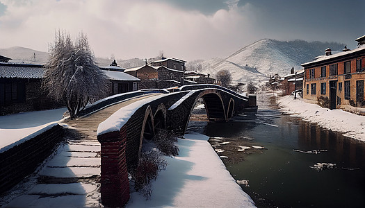 冬天建筑风景图片