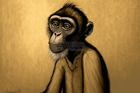 可爱猴子插图图片