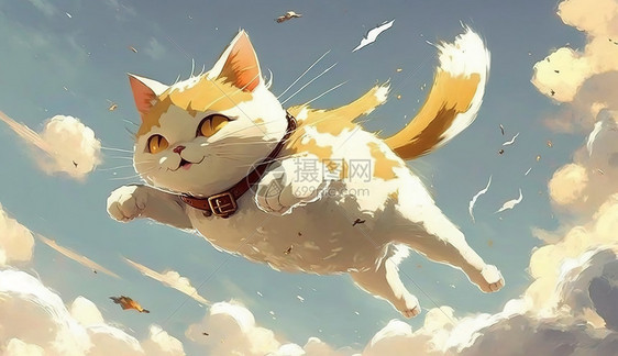 可爱猫咪创意插画图片