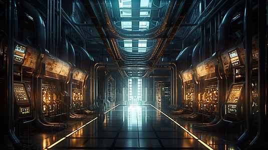 未来科幻大厅图片