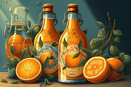 夏日的橘子汽水图片