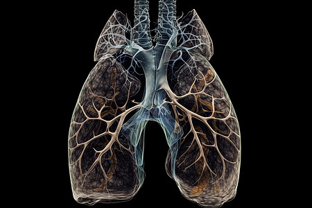 肺部CT器官肺CT图插画