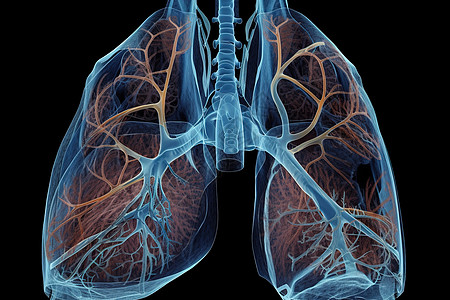 肺部CT医学透视图肺插画