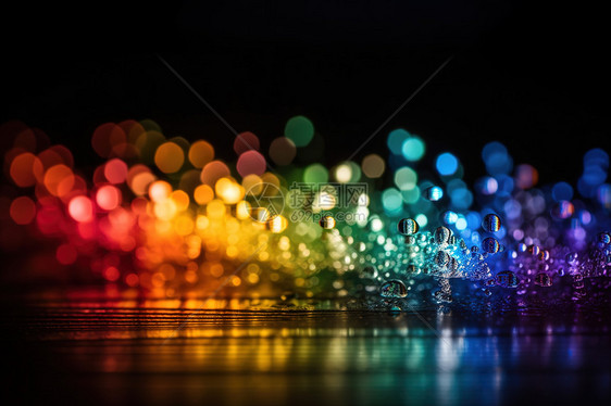 彩色光影下的液体喷溅图片