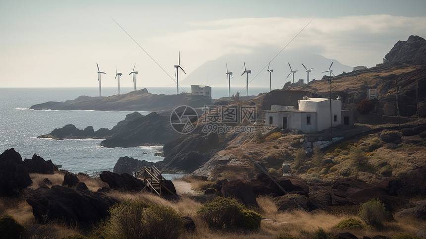 岛屿风力发电机图片