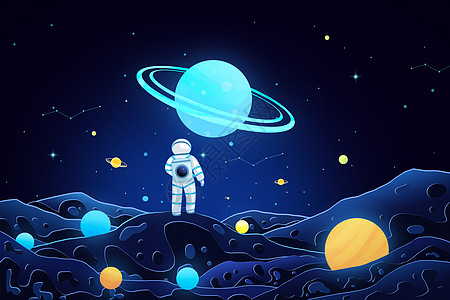 世界航天日航天背景插画科技背景图片