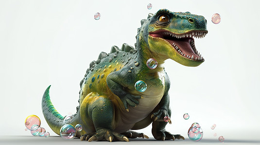 3D张开嘴巴的恐龙图片