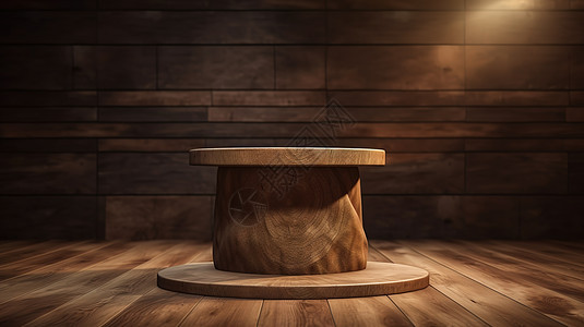 室内的木制台子背景图片