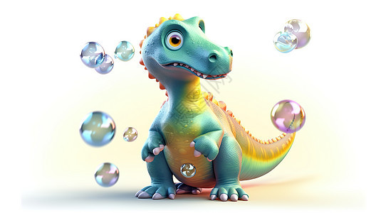 3D彩色萌宠恐龙图片