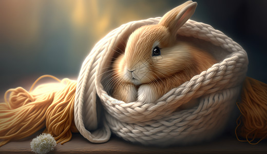 可爱长耳兔子图片