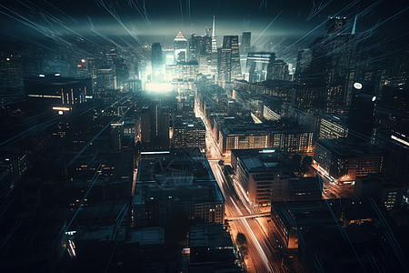 科技城市夜景背景图片